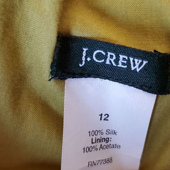 J. Crew Womens Strapless Green Dress  100% Silk Size 12  Formal Prom - Picture 8 of 9